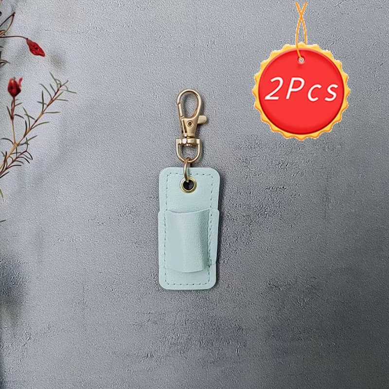 Set di 2 Pezzi per il Ritorno a Scuola, Astuccio Corto in Pelle PU con Portachiavi, Borsa Portatile per Cancelleria
