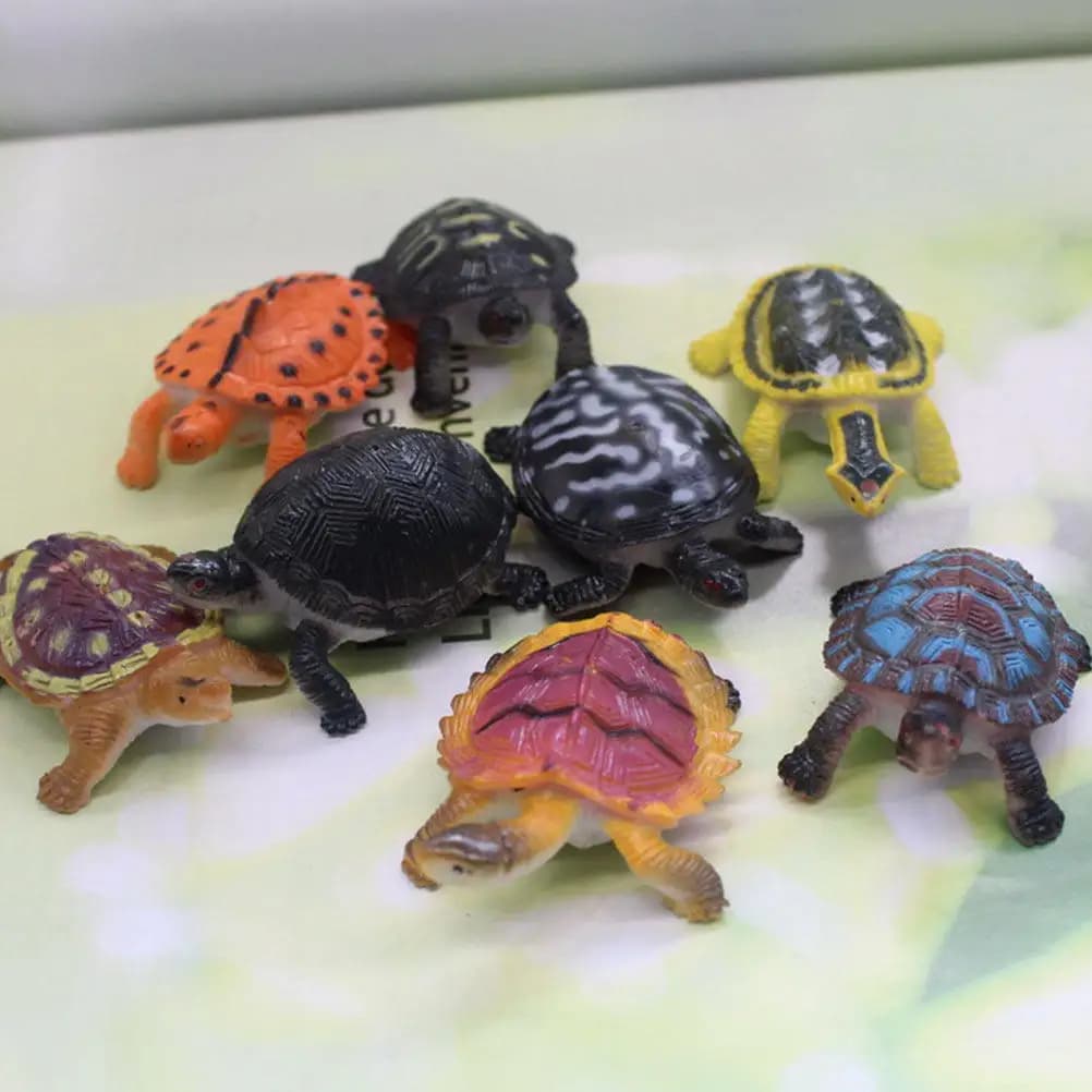 Set di 16 Tartarughe Artificiali, Giocattoli Educativi di Simulazione Animale Marino, Giocattoli per Bambini, Tartarughe Finte per Attività Educative