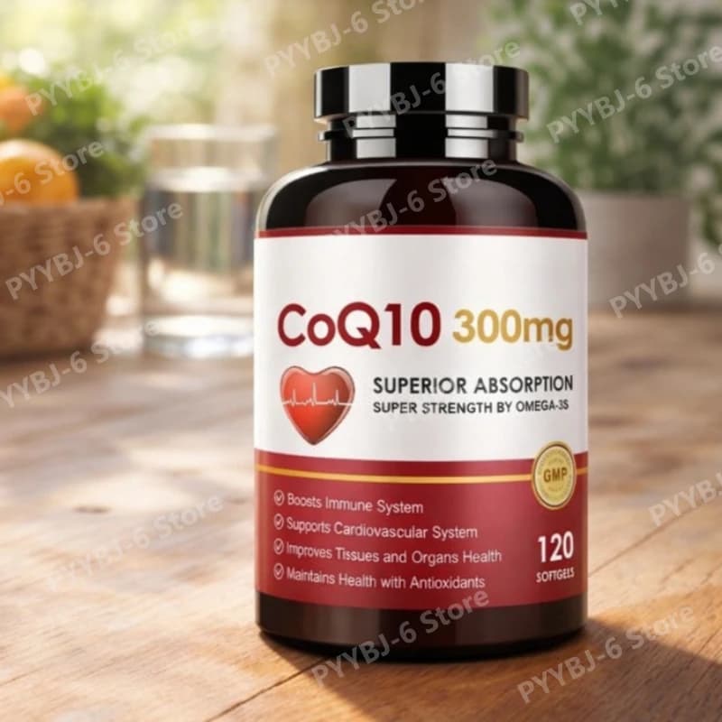 CoQ10 300mg Softgel con PQQ Omega-3 Antiossidante per Salute, Energia, Funzioni Cardiache e Cerebrali, Supporto Immunitario, Non-OGM, 120 Capsule per Adulti