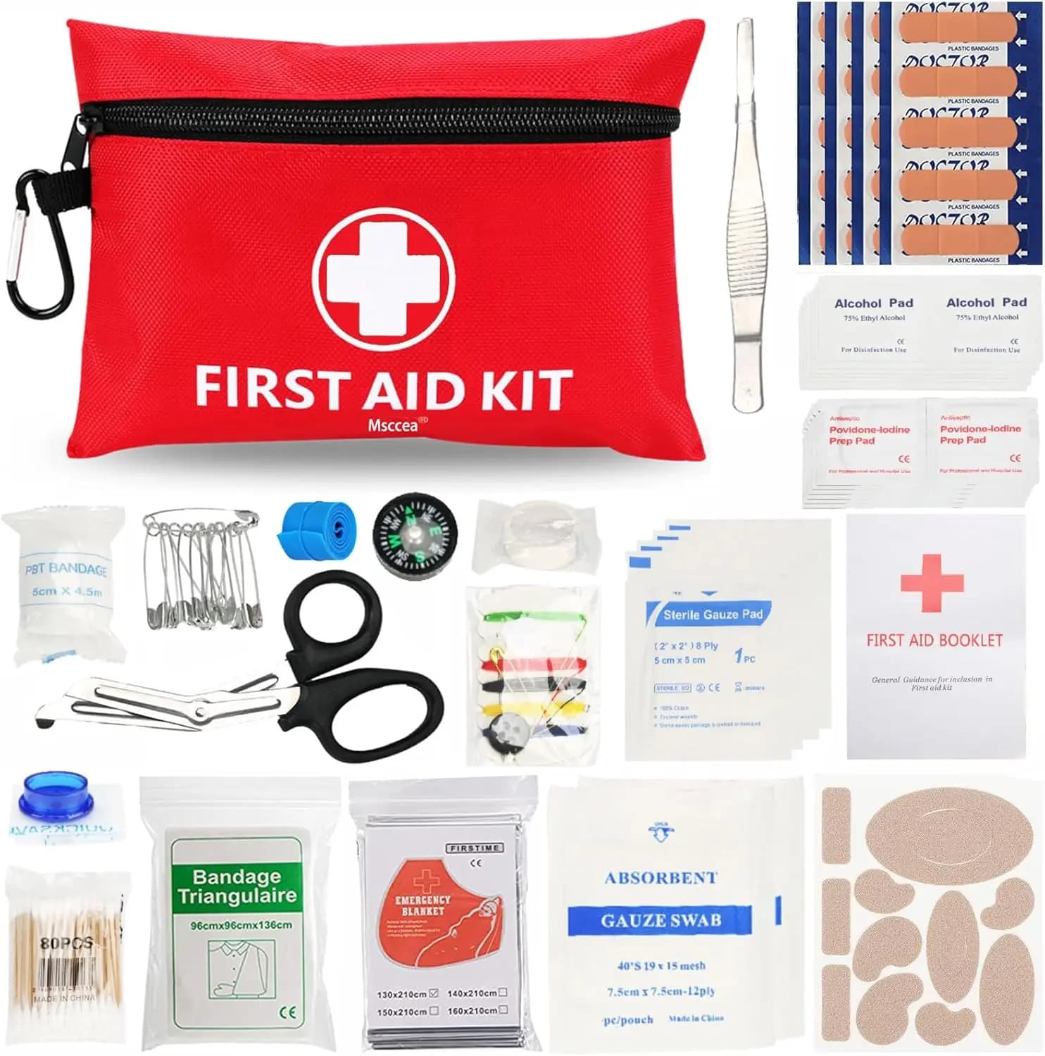 Kit di Pronto Soccorso Mini da 122 Pezzi per Casa, Campeggio, Escursionismo, Viaggi e Attività all'Aperto