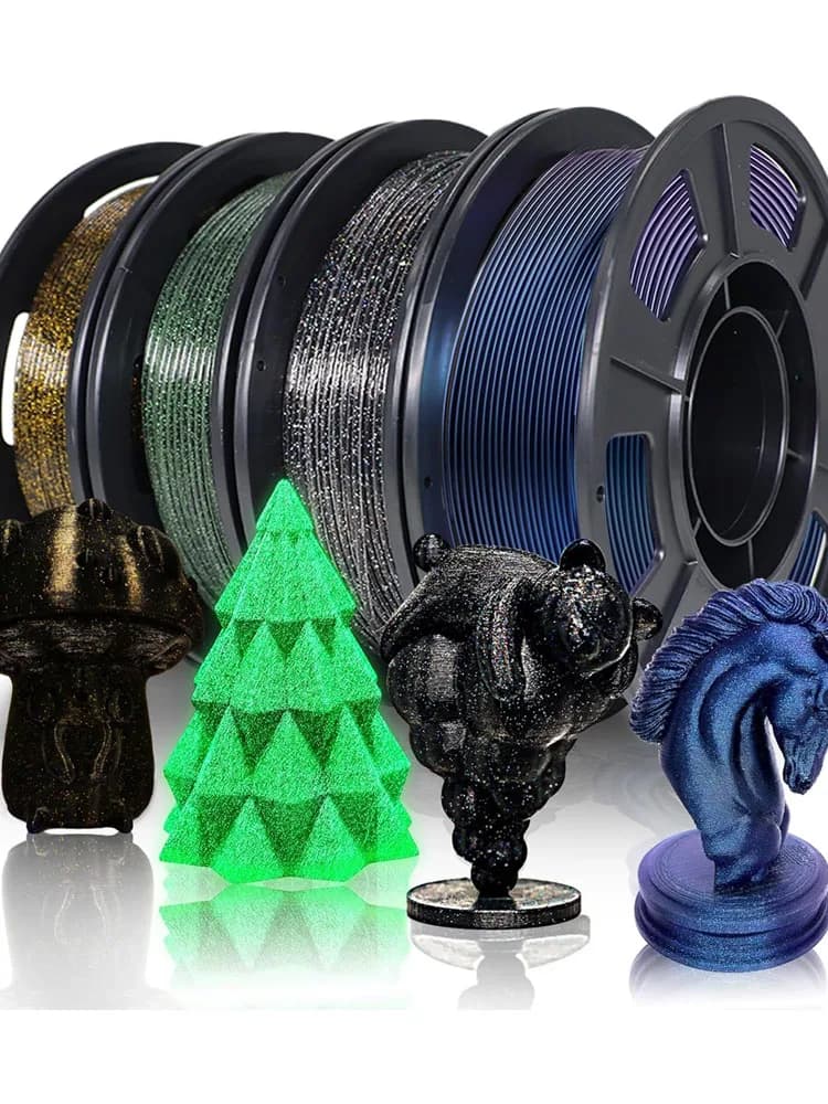 3D Printer Filament Galaxy PLA 1.75mm, 250g*4 Packs, 3D Printing Filament, Glittered Multicolor Filament