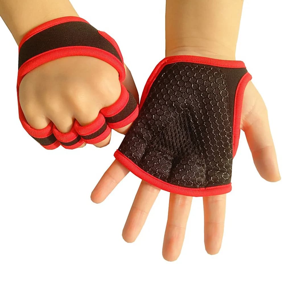1 pair of non-slip protective gloves, half finger gloves with silica gel palm, weight lifting, fitness, gym, strength training, durable and breathable