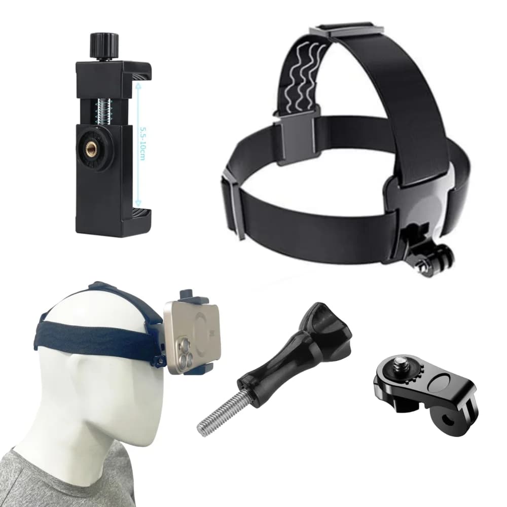 Supporto per smartphone con registrazione sopraelevata montata sulla testa per la registrazione all'aperto della vita che liberano le mani Accessori per fotocamere sportive da ciclismo