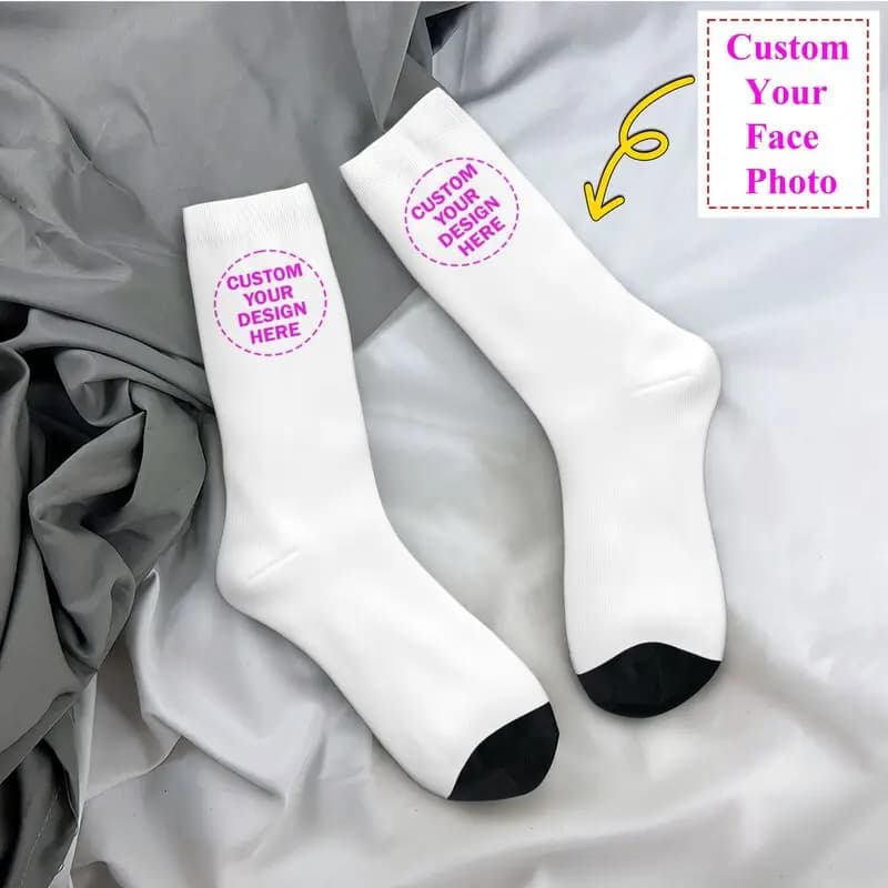 Customize custom photo Logo Men Text Women's Socks Unisex Funny Design your socks stylish spring summer autumn winter