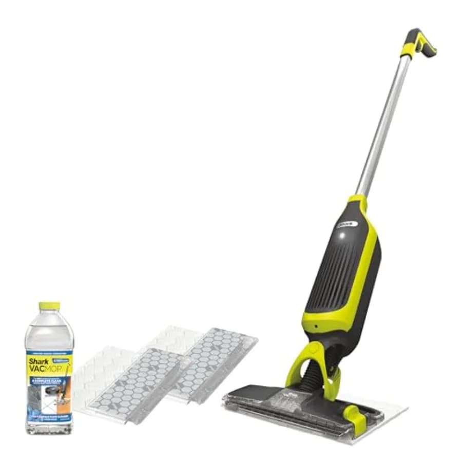 VACMOP Aspirapolvere e Lavapavimenti Senza Fili per Superfici Dure Include 2 Panni Monouso VACMOP e una Soluzione VACMOP da 12oz Grigio Carbone VM180
