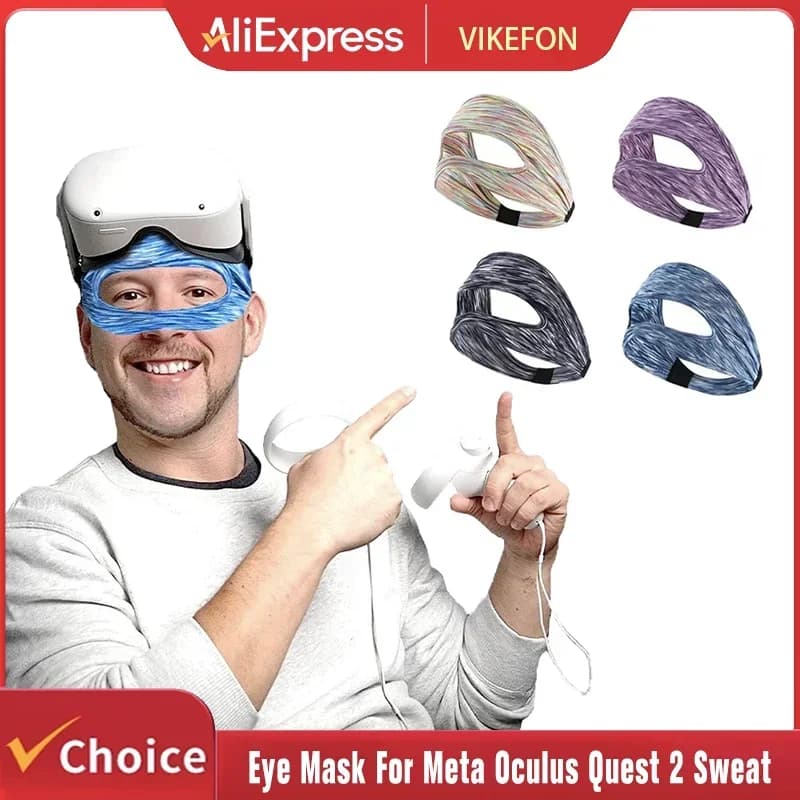 VIKEFON Maschera per gli occhi per Meta Oculus Quest 2 Fascia per il sudore Occhiali VR Copertura Traspirante Cuffie per realtà virtuale per Quest 2 Accessori