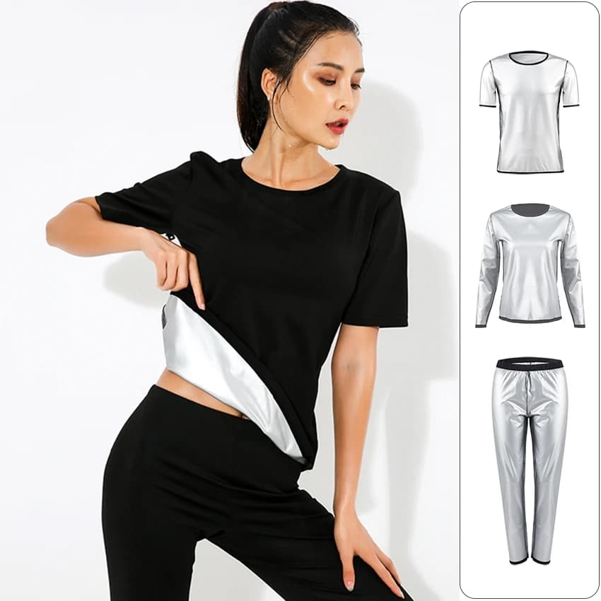 2024 Hot Sport Running Workout fat burning weight loss Neoprene black women sweat Sauna Shapewear T Shirt