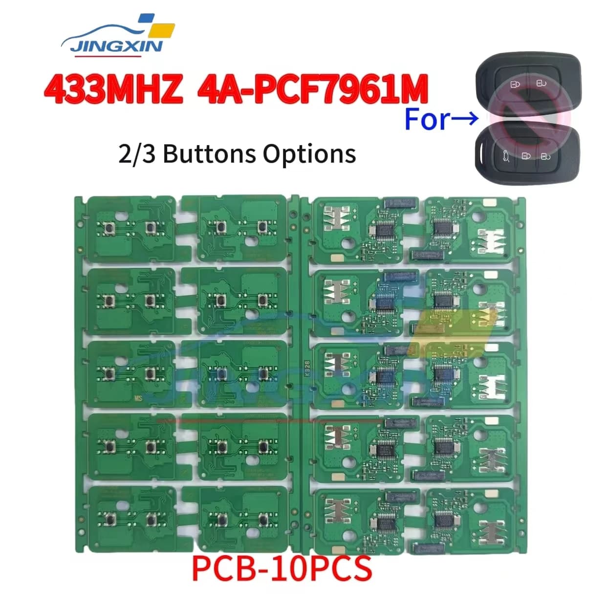 Jingxin PCB Bordo 1/10PCS 4A 7961Chip 433Mhz Chiave Dell'automobile Per Renault Sandero Logan Lodgy Dokker Dacia Duster Auto di Controllo PCB