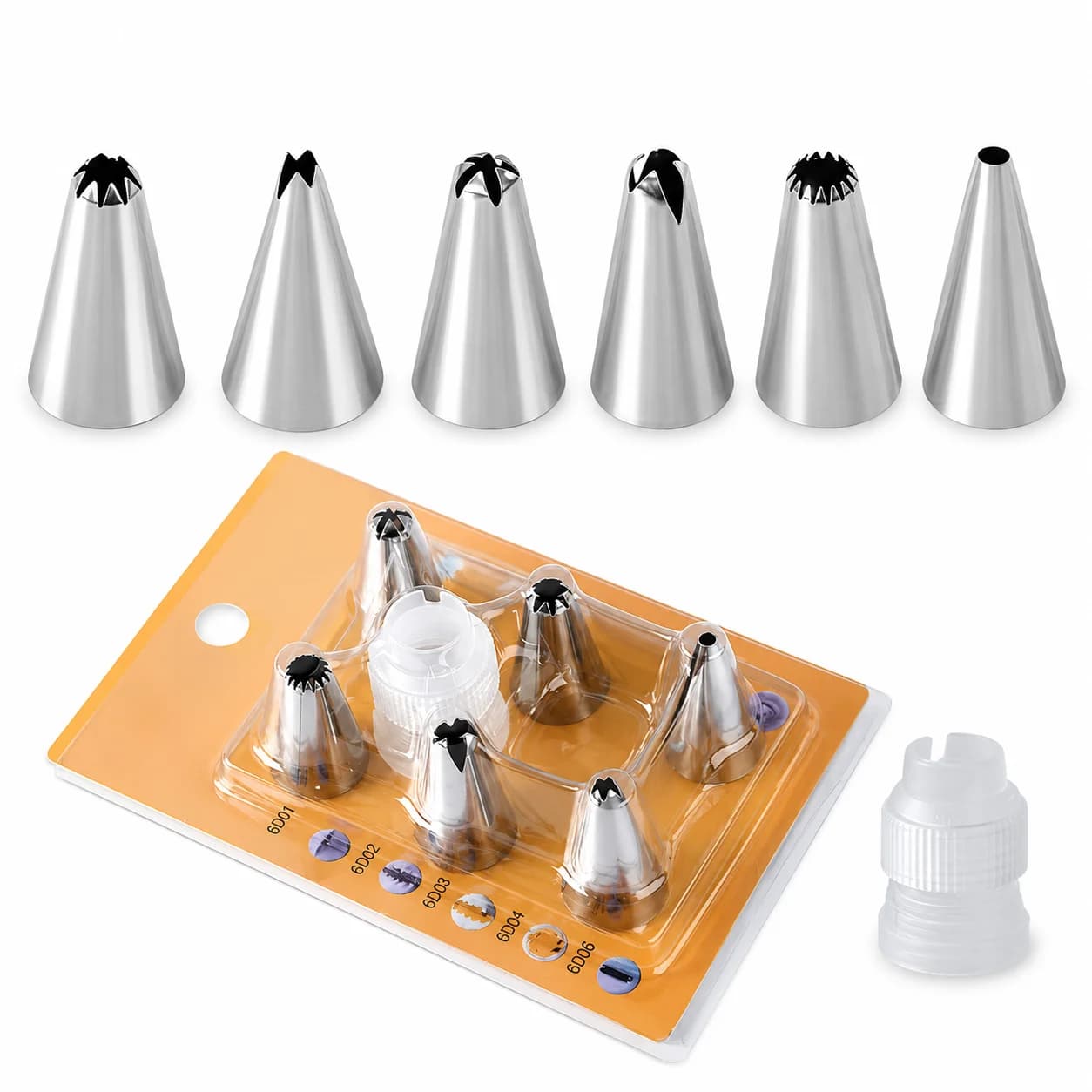 Ensemble de 8 buses de tuyauterie, buses deglaçage en acier inoxydable, pointes de tuyauterie de gâteau à la crème pour gâteau