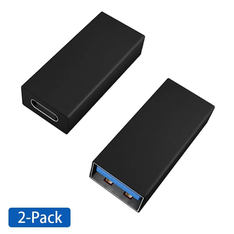 Adattatore da USB 3.0 femmina a USB C femmina (confezione da 2) per porte USB di PC, laptop, caricabatterie e porte Type-C, chiavette USB, smartphone