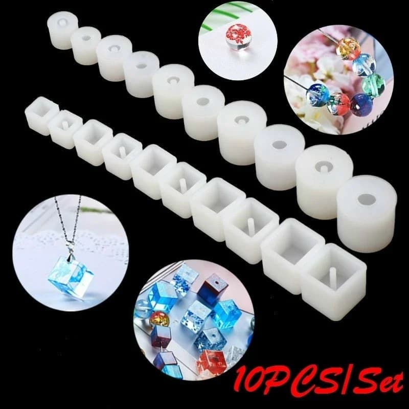 10 pz/set creativo fai da te fatto a mano collana pendente stampo quadrato tallone resina siliconica gioielli ciondolo creazione di stampi per colata all'ingrosso