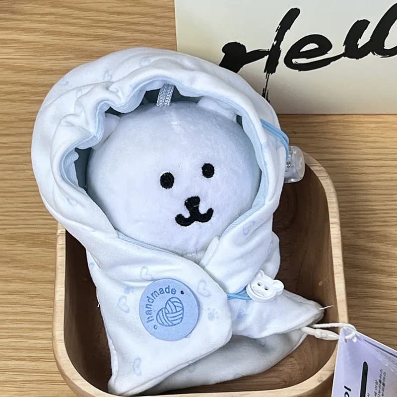 No Doll Nagano Sleeping bag with self-tapping bear Doll Wrap for baby in high aesthetic cotton Cute decorative accessory Korean style