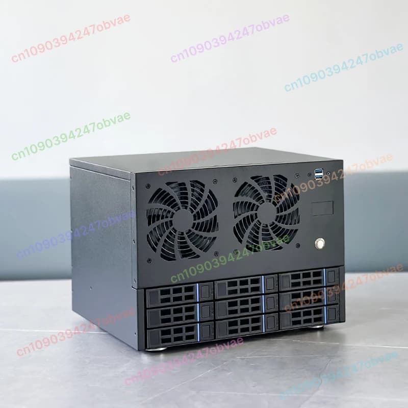 Telaio sostituibile a caldo NAS a 9 dischi Scheda principale M-ATX Telaio multi-disco Archiviazione cloud per computer desktop