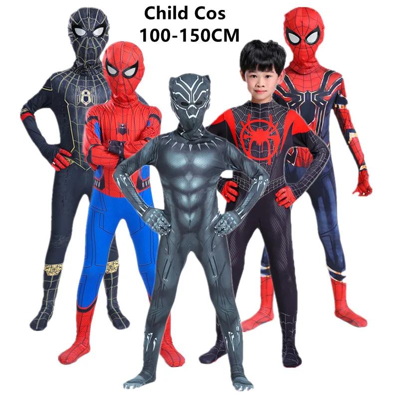 3-12 years old child Spider-Man role play costume film mask from superhero tuta school festival performance outfit Halloween party