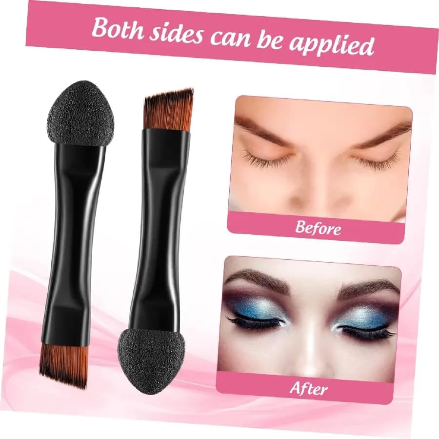 20 pieces of shading brush, disposable eyebrow brush, eyeliner brush for portable oblique eyebrow, two makeup brush in one, eyes