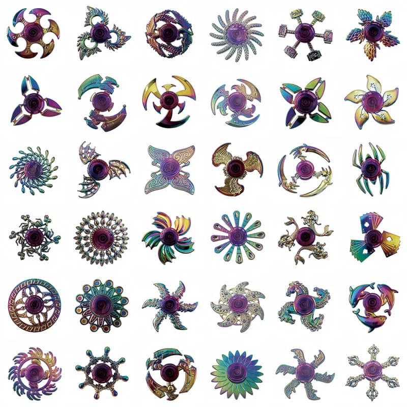 Fidget Spinner in metallo ad alta velocità arcobaleno Spinner colorato per dita per alleviare lo stress e l'ansia Giocattolo divertente per adulti