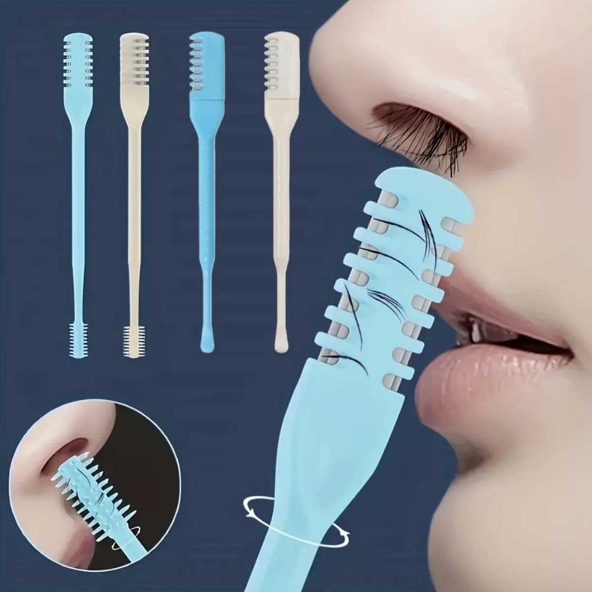 Set di 2 tagliacapelli per naso a doppia testa, strumento per la cura del naso unisex 2 in 1 con scatola portaoggetti, per la cura degli uomini e delle donne