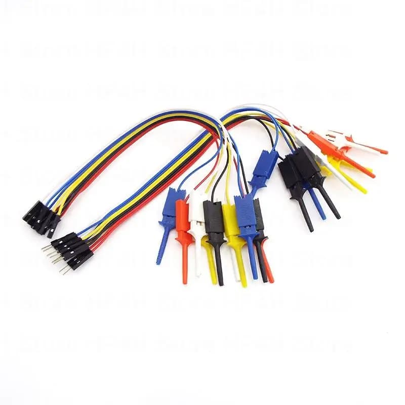 10PIN Test Hook Cable Clip Line Kit Analyzer Logico Cable Coccodrillo Pinza Sonda for Arduino Raspberry Pi Connection 25 Centimeters B4