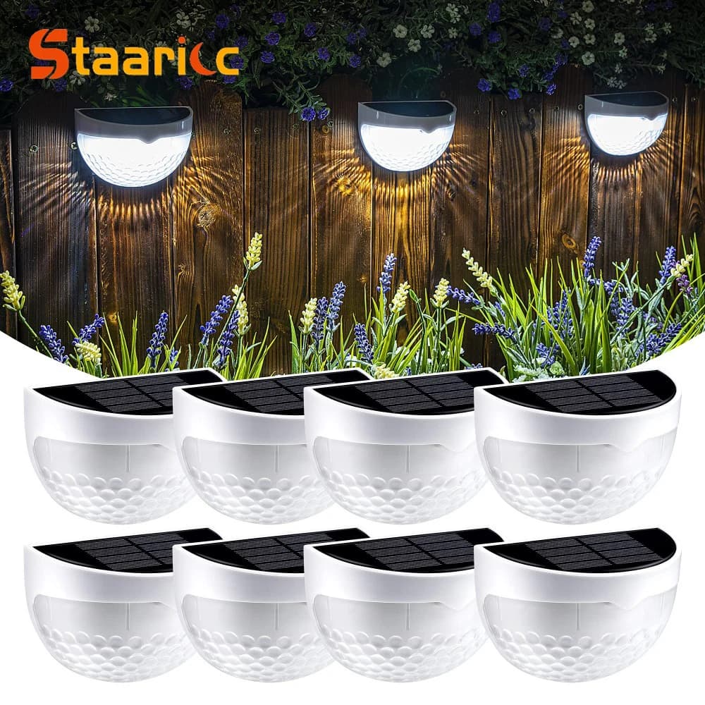 Lampada Solare LED da Esterno, Illuminazione da Giardino a Risparmio Energetico, Lampada Solare Impermeabile per Recinzioni, Decorazione Natalizia, Luci a Festone LED