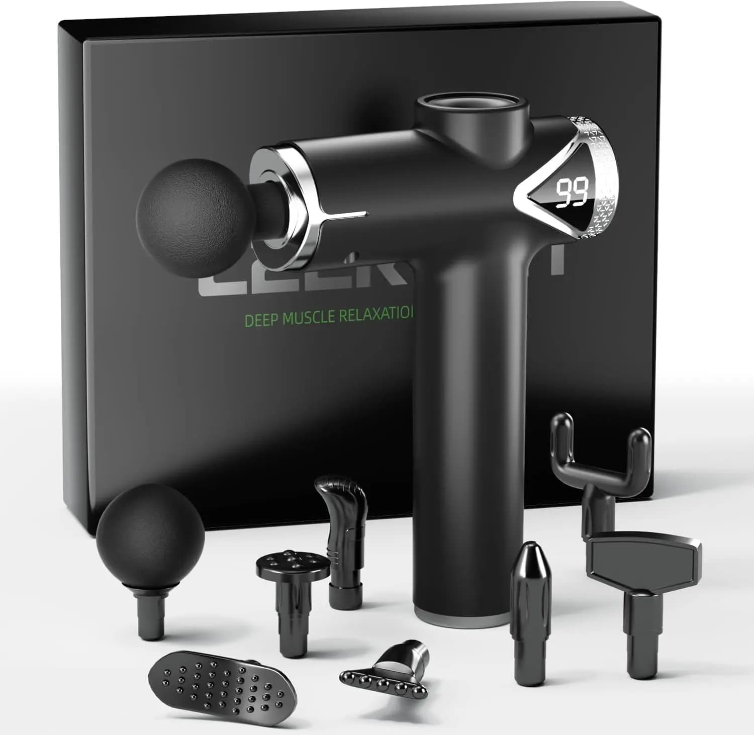 Professional Massage Gun for Deep Fabrics with Intuitive Pressure Feedback, Interchangeable Heads, 2000mAh Muscular Relaxation Tool