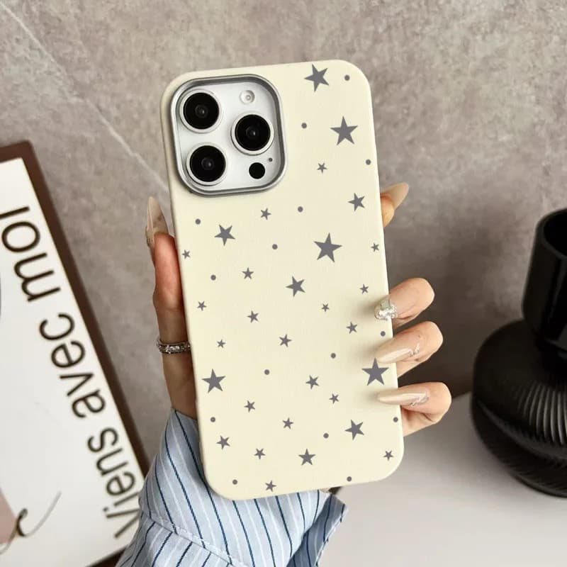 Ins Korean Full Screen Stars Grigie Case For Samsung S25 Ultra S24 S23 S22 S21 FE More A56 5G A36 A16 A55 A54 A53 Cover Morbida