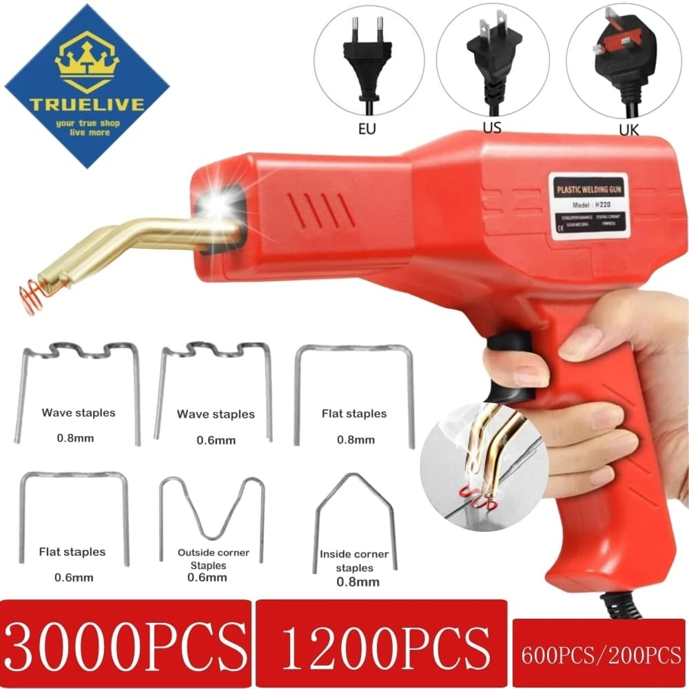 3000/1200/200pcs Cucitrice a Caldo Saldatrice di Plastica Paraurti Auto Kit di Riparazione PVC Plastica Riparazioni Cucitrice a Caldo Graffette Pistola di Saldatura