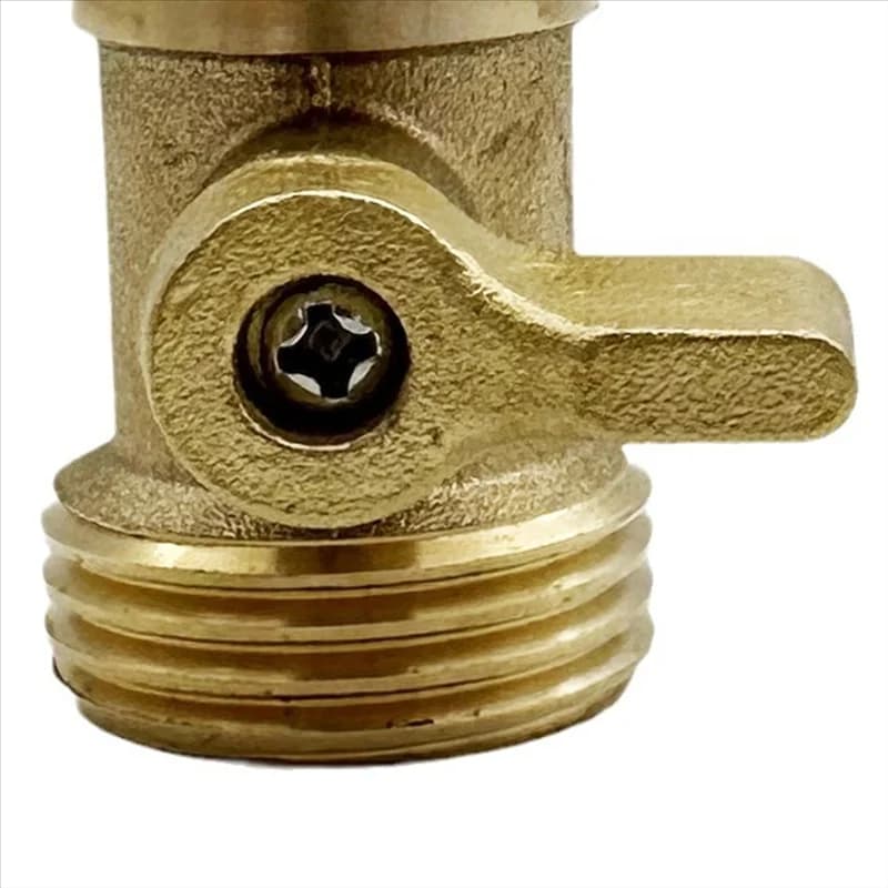 2025 trend brass garden hose stop valve, garden hose connector with 3/4 inch solid brass garden hose stop valve for heavy duty (4 pieces)