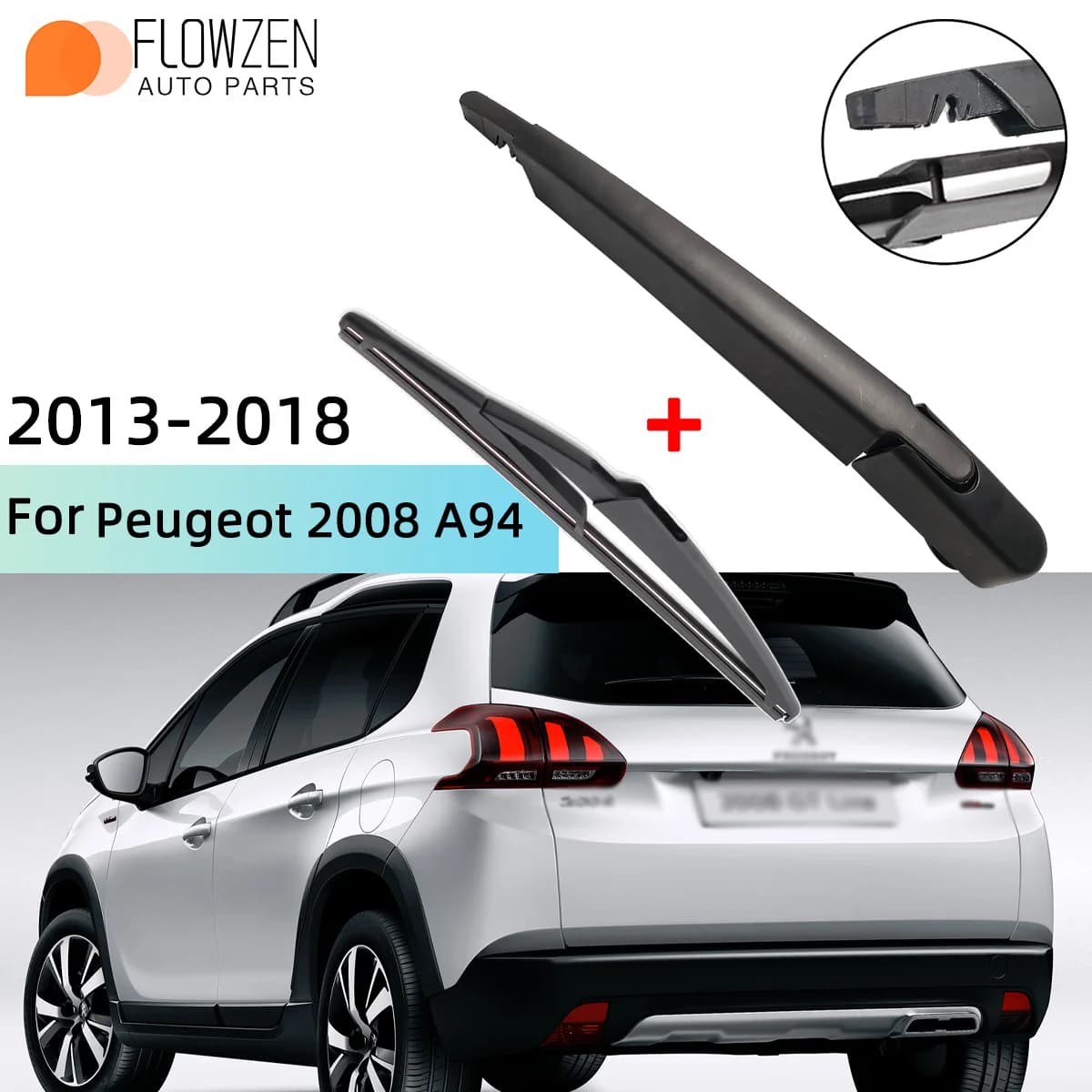 Parabrezza posteriore Spazzola Tergicristallo Braccio Kit Per Peugeot 2008 A94 2013-2018 Parabrezza Tergicristalli Spazzole Pulizia Accessor