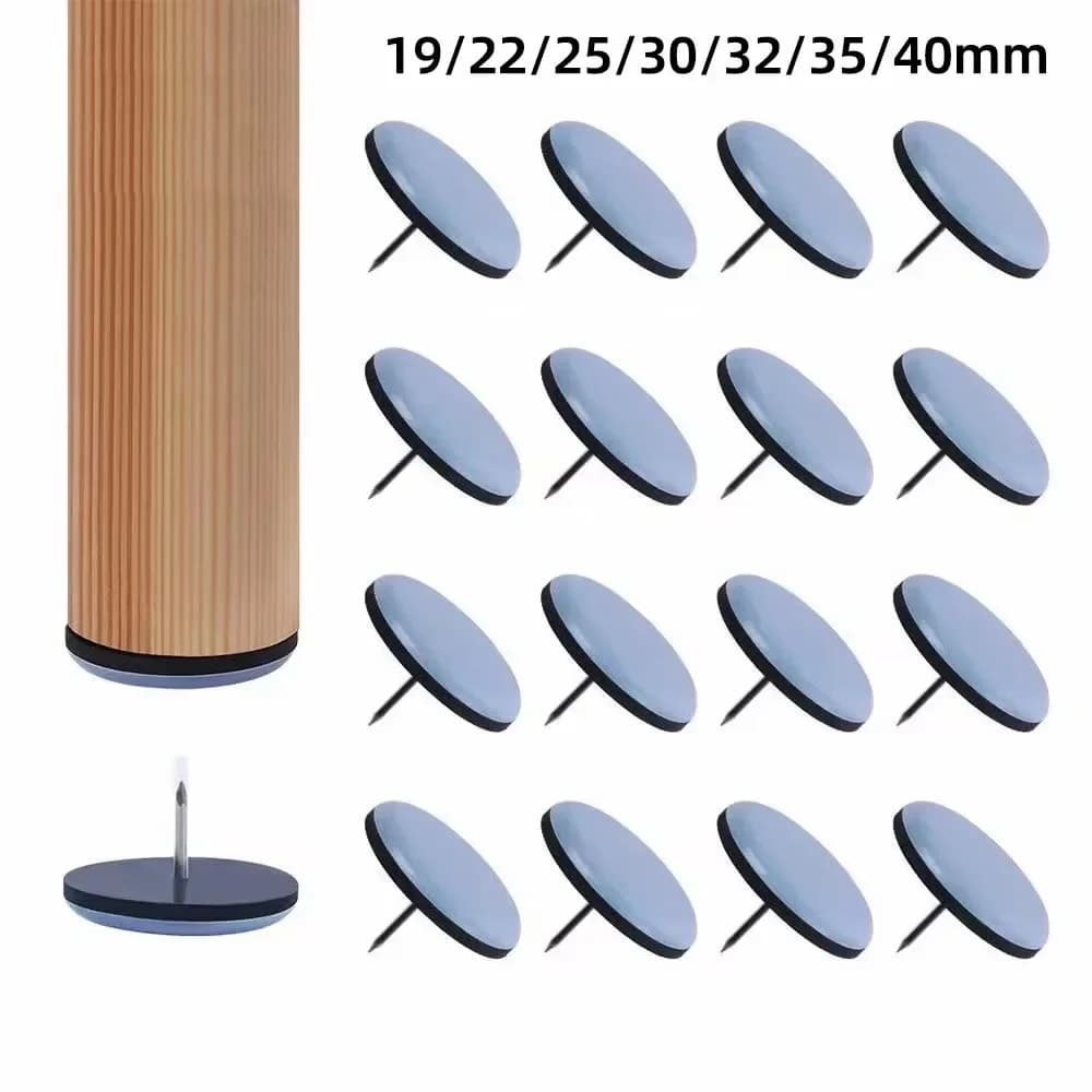 16/19/22/25/32/38mm Foot Curtains for Table Chairs Round Leg Bearings for Furniture with Screws for Wardrobe Sofa Slide Floor Protectors Slider