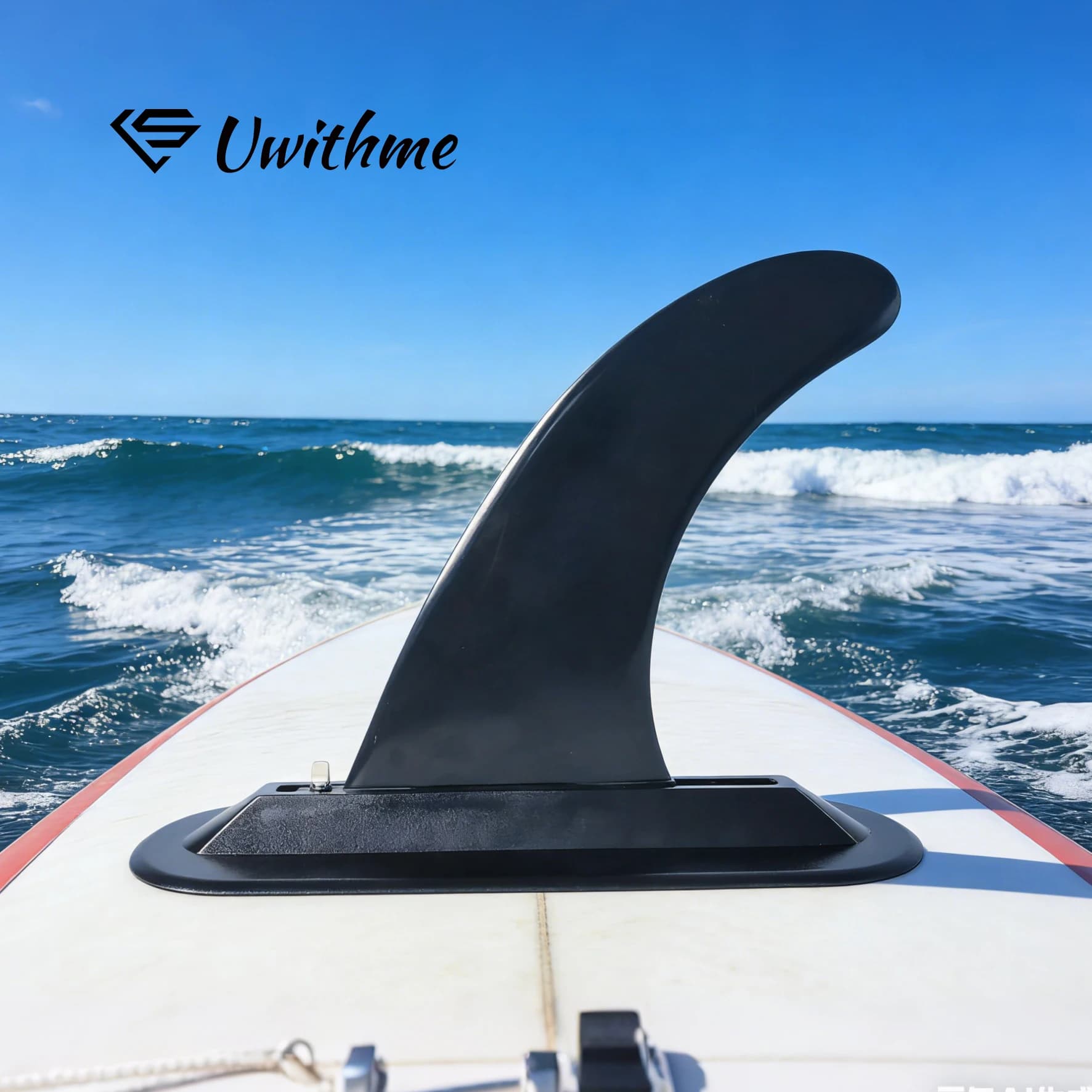 Pinna centrale singola in nylon da 10 pollici per SUP con attacco a vite, per tavole da surf, SUP, barche, kayak, piscina e accessori per il surf