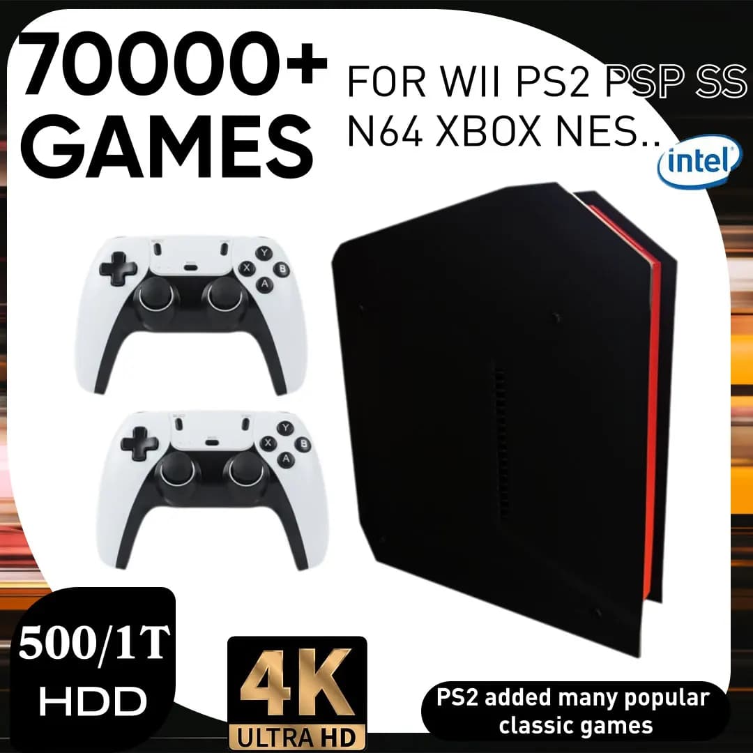 Console di Gioco Retrò X4 con Sistema Duale 1T e CPU I3-3110M per PS2/PSP/WII/N64/DC/SS, Regalo per Bambini e Uomini
