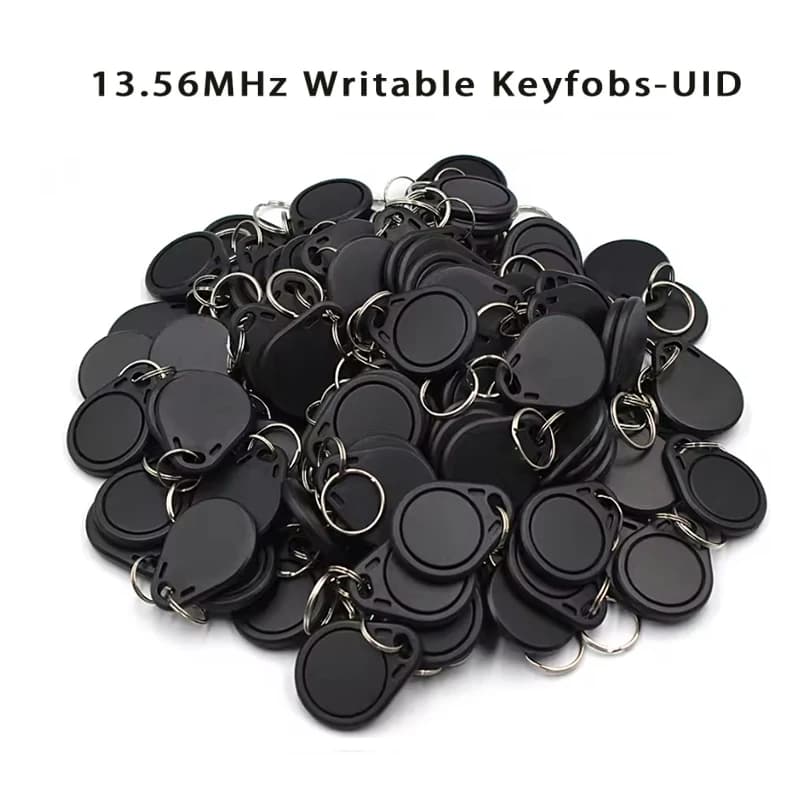 50 pz UID Modificabile RFID Portachiavi 13.56 MHz Riscrivibile 0 Blocco Duplicato Tag NFC Portachiavi IC Copia Carta per il Controllo Accessi Clone