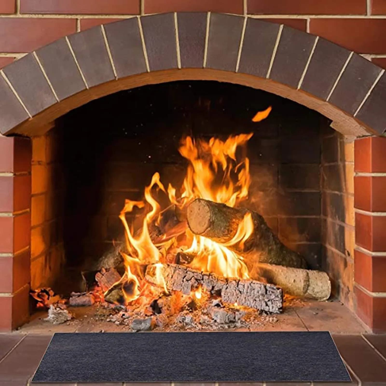 Tappeto per caminetto ignifugo Tappetino nero Tappeti di protezione antiscivolo Tappetino resistente ai fiamme Tappeto per corridoio Tappetini per porta d'ingresso
