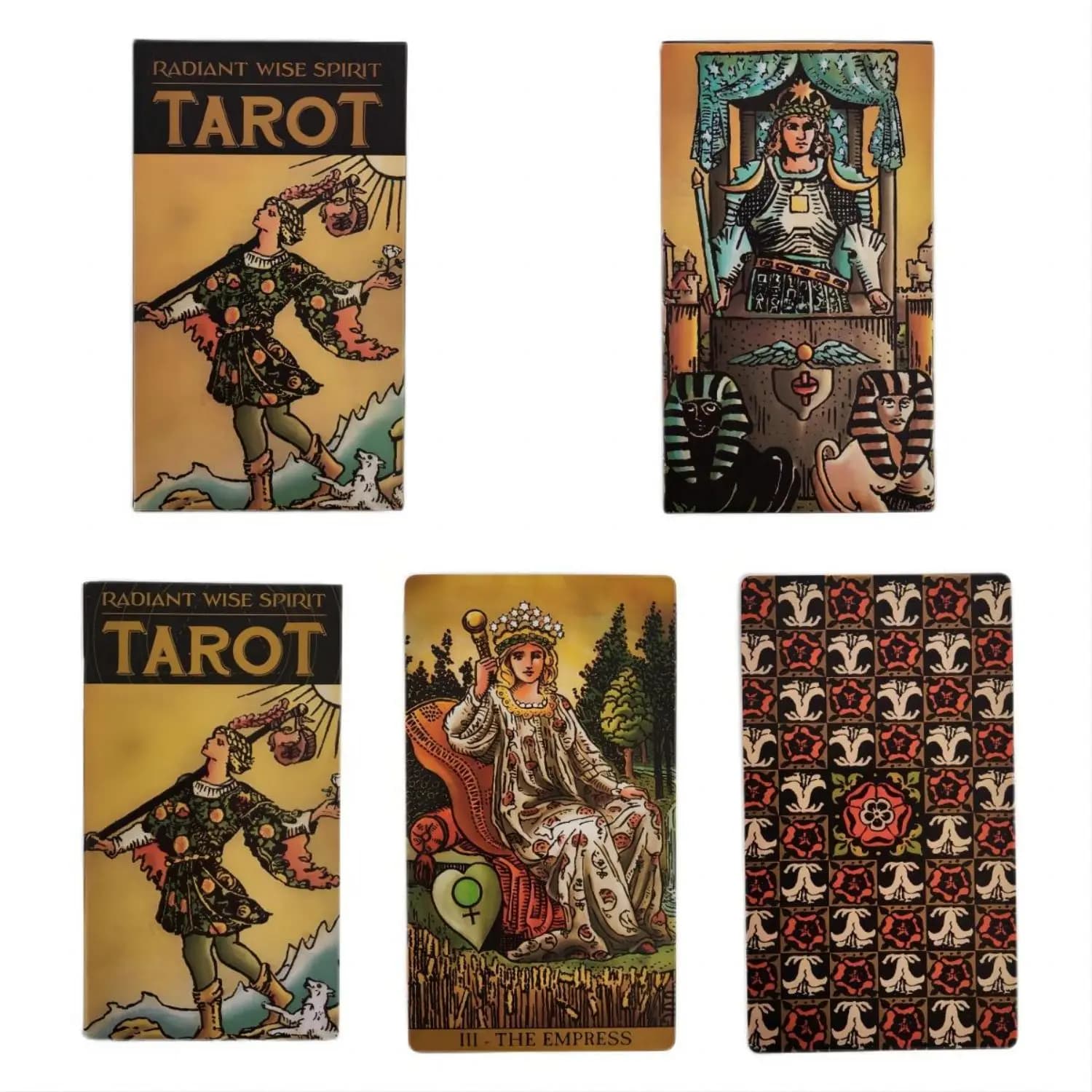 Carte di vendita calda 12 x7cm Radiant Wise Spirit Tarot con introduzione alla carta divinazione Party Entertainment giochi da tavolo carte da gioco