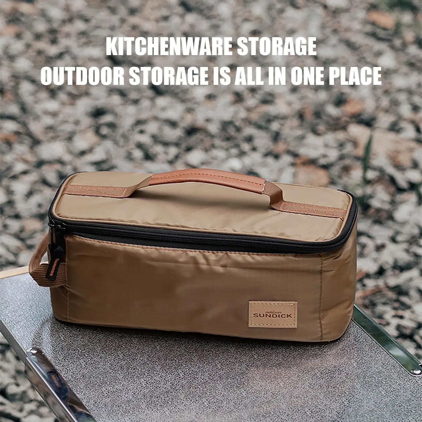 Borsa Organizer per Campeggio all'Aperto, Portaoggetti Portatile per Utensili da Cucina con Manico Ergonomico, Pratica Borsa Contenitore per Picnic