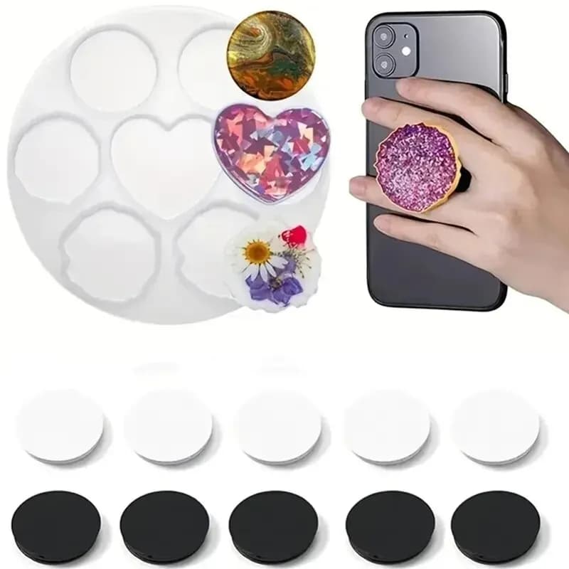 Supporto per telefono cellulare irregolare Stampo in resina epossidica per supporto per telefono cellulare fai da te Stampo in silicone Staffa per impugnatura per telefono Strumenti di supporto da tavolo