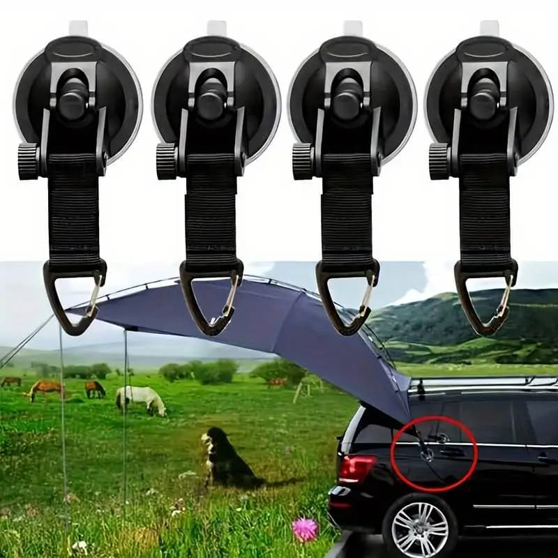4 pezzi camper auto ventosa ancoraggio gancio di fissaggio legare universale telo da campeggio come tendalino laterale per auto accessori per furgoni all'aperto