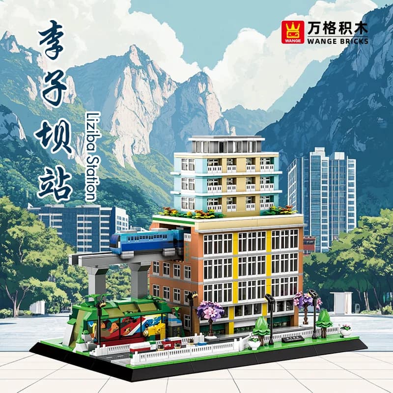 1136 pz Street View Serie Blocchi di Montaggio Cinese Chongqing LiZiba Stazione di Costruzione Modello Giocattoli Educativi Per Bambini Regali