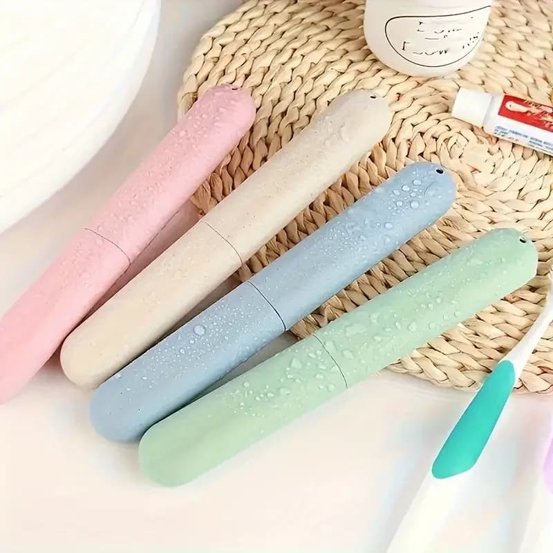 Porta spazzolino portatile antipolvere da 1 pezzo, scatola portaoggetti in plastica per contenitore per spazzolino, adatta per l'uso quotidiano e in viaggio