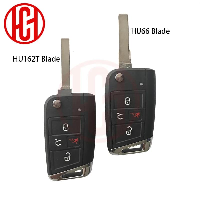 1 Pezzo Guscio Chiave MQB a 4 Pulsanti, Custodia Telecomando MQB48 per Golf MK7 Tiguan GTI, Guscio Chiave Auto Pieghevole di Ricambio