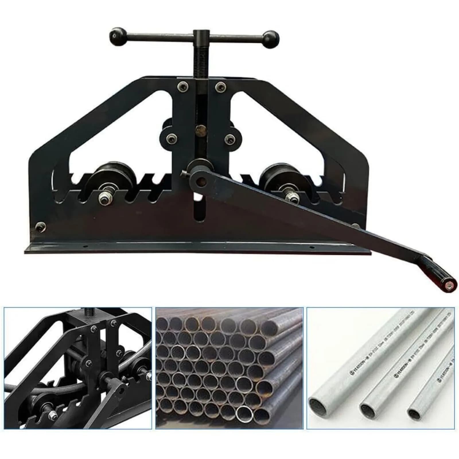 NUOVA Piegatrice Manuale per Tubi Metallici, Set da Banco per Piegatura e Restringimento Tubi Rotondi da 1-1/4" a 2" TR-60