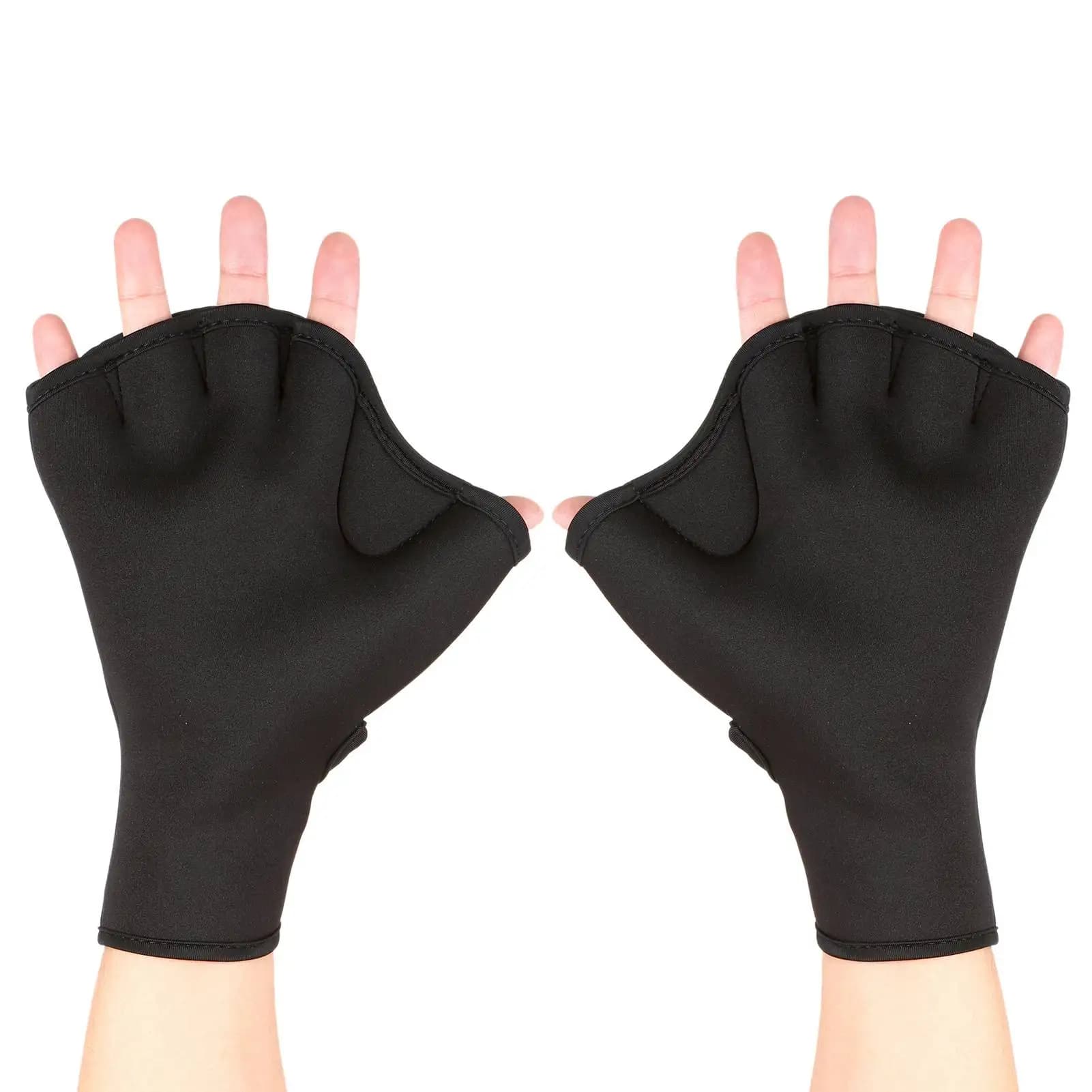 Guanti da nuoto in neoprene Guanti da allenamento per resistenza all'acqua fitness palmati con cinturino da polso regolabile Guanti da allenamento per nuoto subacqueo