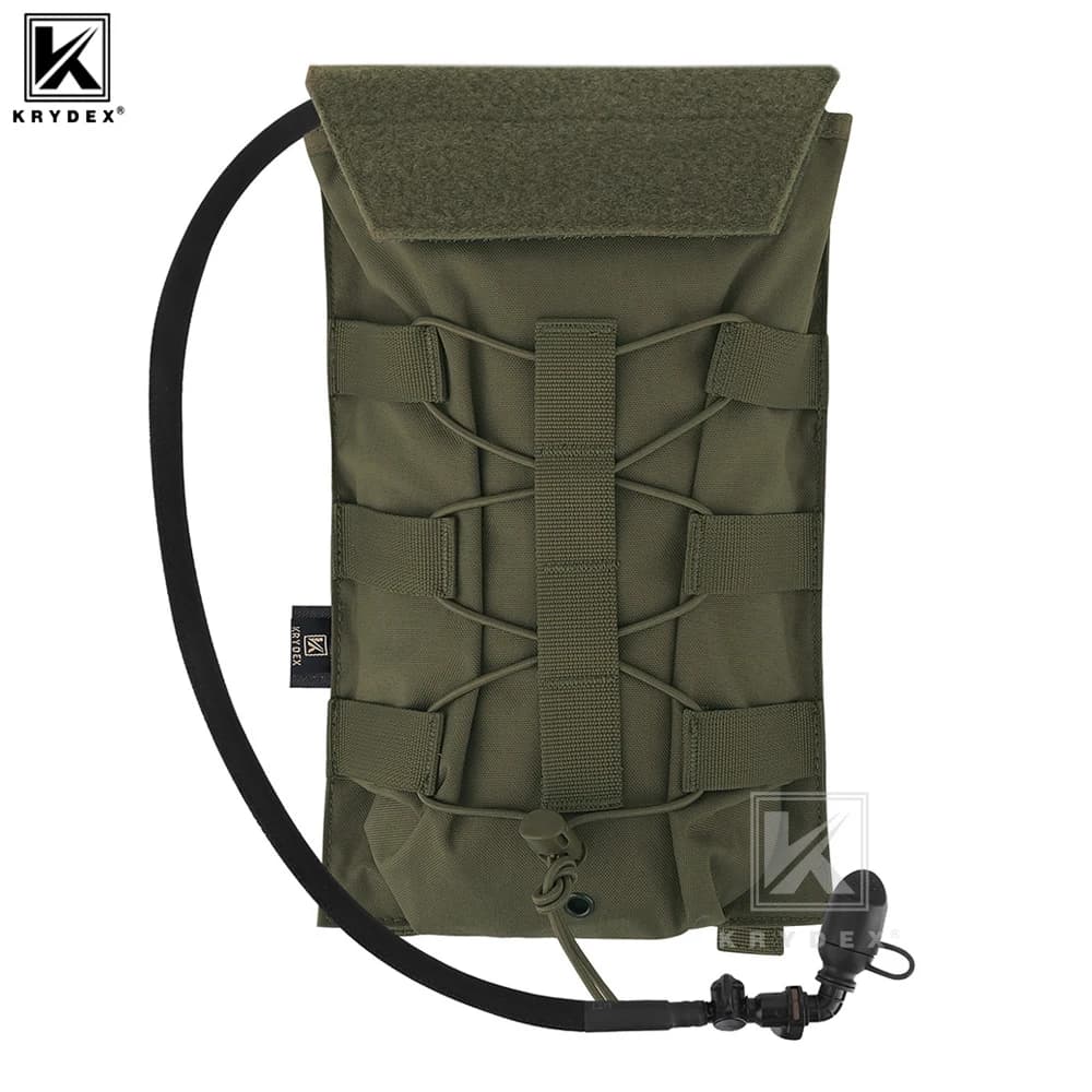 KRYDEX Tactical bag for hydration from 50 oz MOLLE case Modular bags for 1.5 liters water bladder camping accessories for outdoor excursions