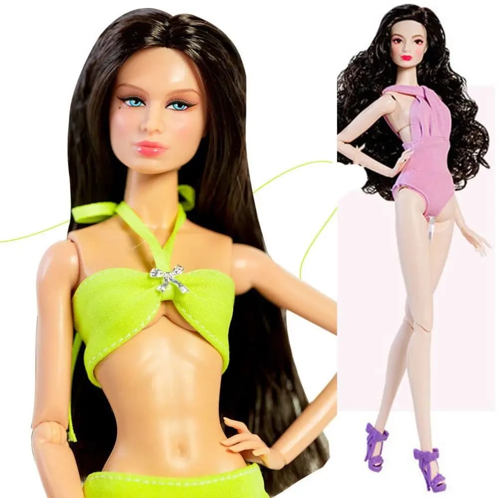 Hand-made swimwear in different styles, casual clothing with shoes and skirt, summer beach style, 30 cm doll swimwear