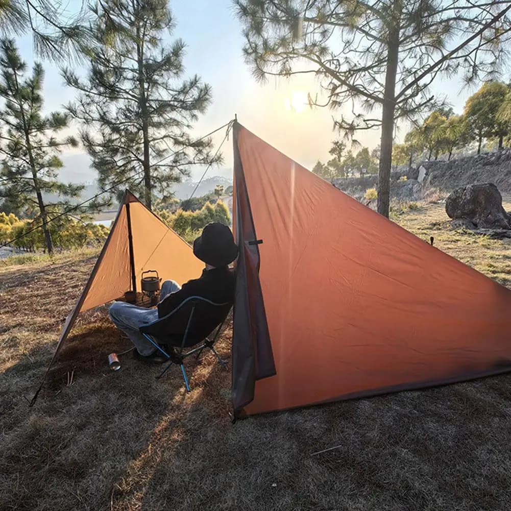 Nuovo 2026: Tenda Paravento Ignifuga Ultraleggera in Nylon 20D da 210g per Campeggio e Falò, con Picchetti e Bastone da Trekking