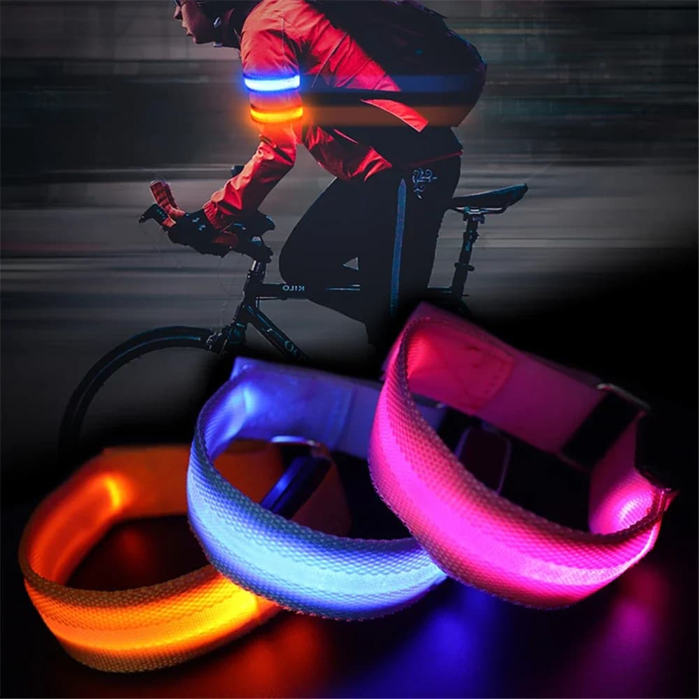 Bracelet with light arm band with LED light with USB charging Night reflective safety belt Open air sports Night race Arm band for cycling leg