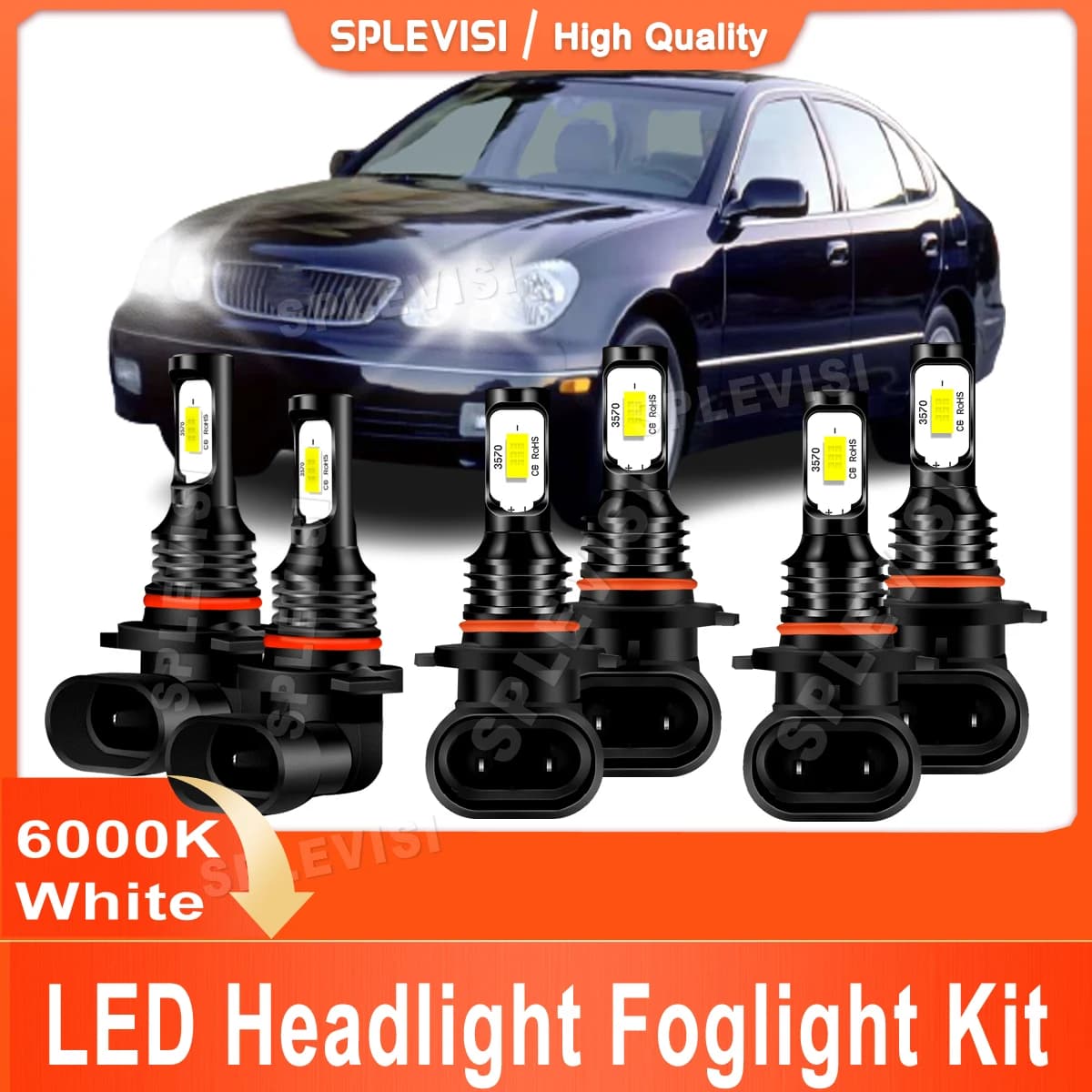Faro per auto a LED fascio alto e anabbagliante fendinebbia 9005 9006 9006 adatto per Lexus GS300 1998 1999 2000 2001 2002 2003 2004 Plug And Play