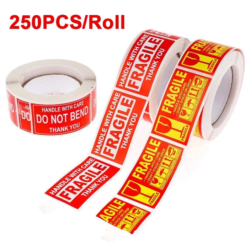 250 fragile stickers handle with care not to fold Thanks Warning labels fragile Packing sticker Labels for shipping boxes Sign