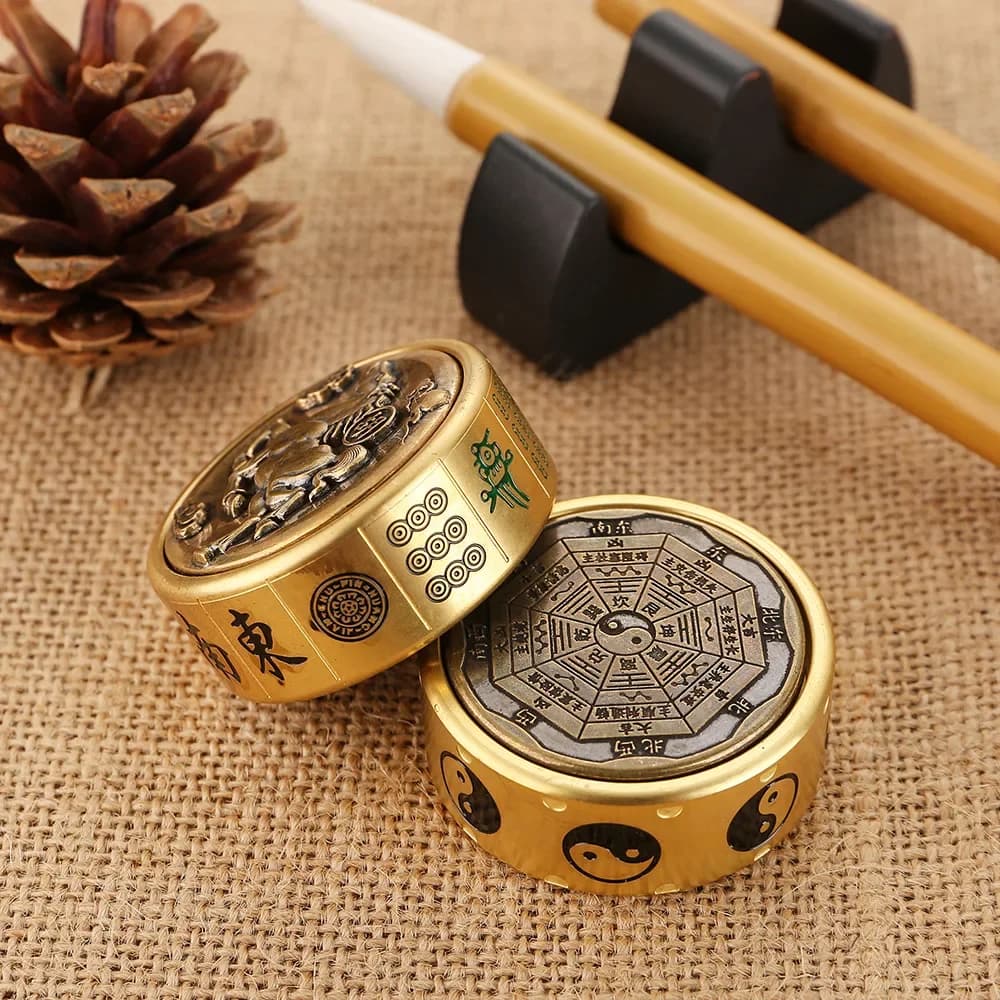 4.2 centimetri In Ottone Fidget Spinner Mahjong Tai Chi Gossip Modello In Metallo Mano Spinner Antistress Per Adulti Agitarsi Giocattoli Giocattolo Alleviare Lo Stress