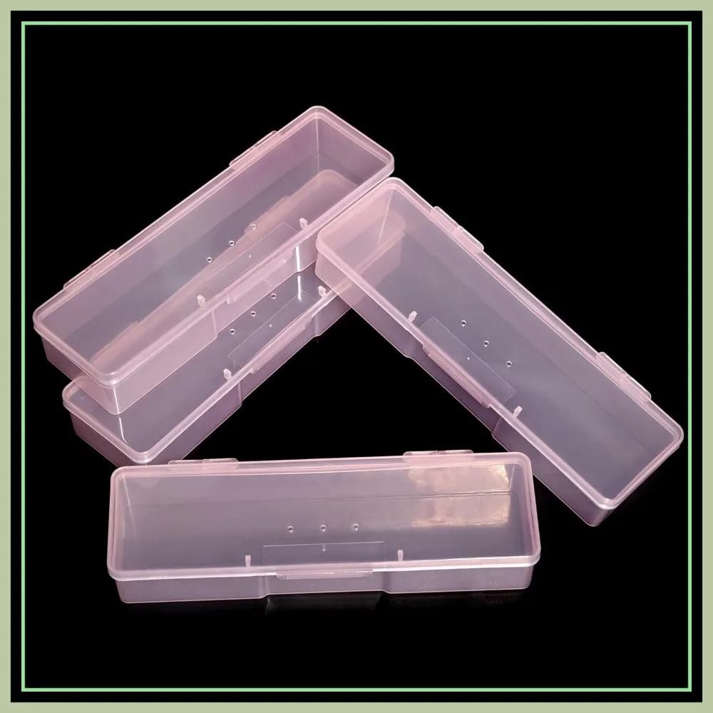 4 scatole trasparenti per riporre gli strumenti per unghie, custodia in plastica per nail art, set organizer per manicure rosa